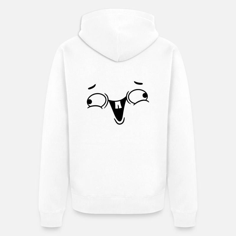 Fou rire de visage - Veste à capuche bio Premium Unisexe - blanc