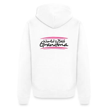 Worlds Best Grandma - Unisex Premium Organic Zip Hoodie - white - Back - Thijin (182cm)