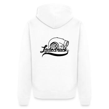 Ladedruck Turbolader - Unisex Premium Bio Zip Hoodie - Weiß - Hinten - Thijin (182cm)