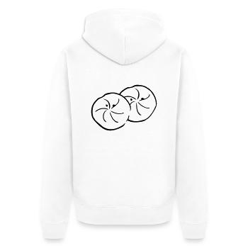 Zwei Brötchen - Semmel - Unisex Premium Bio Zip Hoodie - Weiß - Hinten - Thijin (182cm)
