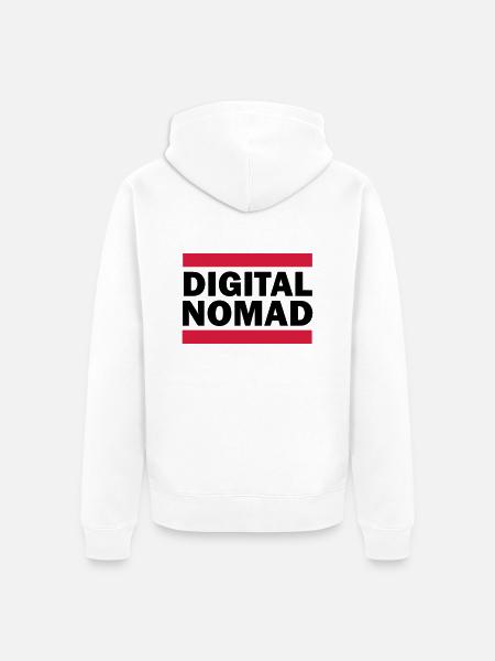 Digital Nomad - Unisex Premium Organic Zip Hoodie - white
