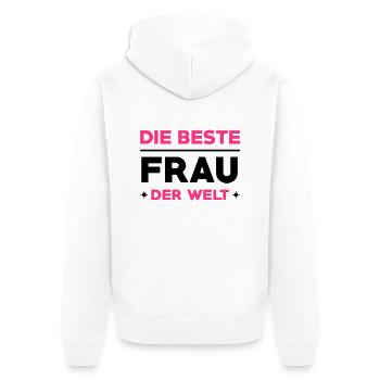 Liebe / Braut / Bräutigam / Frau / Ehe / Love - Unisex Premium Bio Zip Hoodie - Weiß - Hinten - Thijin (182cm)