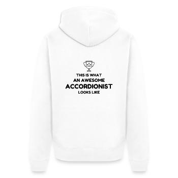 Akkordeon Akkordeonist Musik Musiker Musikerin - Unisex Premium Bio Zip Hoodie - Weiß - Hinten - Thijin (182cm)