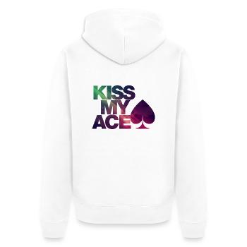 Cool Poker Shirt - Unisex Premium Bio Zip Hoodie - Weiß - Hinten - Thijin (182cm)