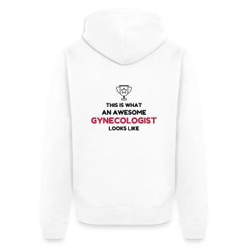 docteur / médecin / gynécologue / gynécologie - Veste à capuche bio Premium Unisexe - blanc - Dos - Thijin (182cm)