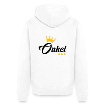 Onkel / Tante / Vetter / Cousin / Kusine - Unisex Premium Bio Zip Hoodie - Weiß - Hinten - Thijin (182cm)