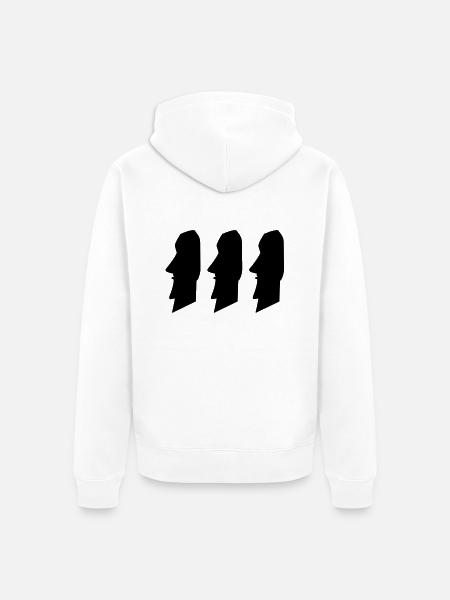 moais_02 - Unisex Premium Organic Zip Hoodie - white