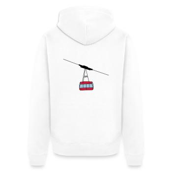 Gondel - Unisex Premium Bio Zip Hoodie - Weiß - Hinten - Thijin (182cm)