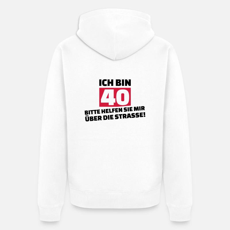 40. Geburtstag - Unisex Premium Bio Zip Hoodie - Weiß