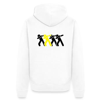 dabbing team - Unisex Premium Bio Zip Hoodie - Weiß - Hinten - Thijin (182cm)