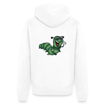 raupe hut witzig - Unisex Premium Bio Zip Hoodie - Weiß - Hinten - Thijin (182cm)