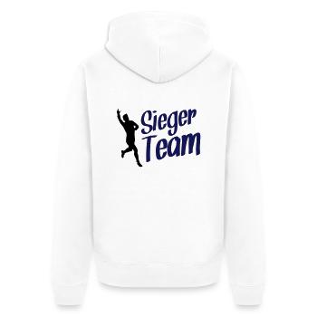 fussball sieger team design - Unisex Premium Bio Zip Hoodie - Weiß - Hinten - Thijin (182cm)