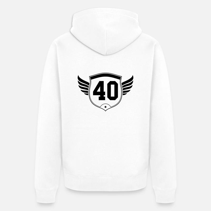 40 wappen design - Unisex Premium Bio Zip Hoodie - Weiß