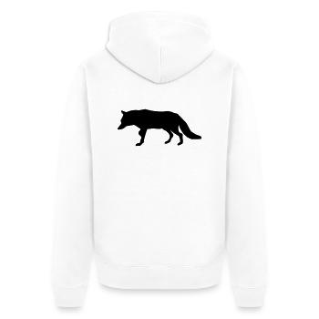 Fuchs - Fox - Unisex Premium Bio Zip Hoodie - Weiß - Hinten - Thijin (182cm)
