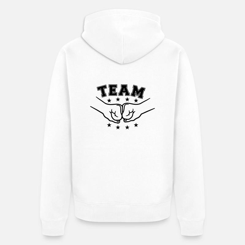 Amis de l'équipe Faeuste - Veste à capuche bio Premium Unisexe - blanc