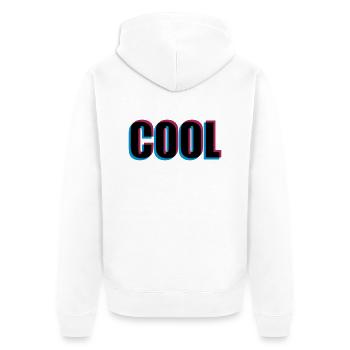 3D effect cool - Unisex Premium Organic Zip Hoodie - white - Back - Thijin (182cm)