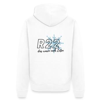 das waren noch Zeiten R22 - Unisex Premium Bio Zip Hoodie - Weiß - Hinten - Thijin (182cm)