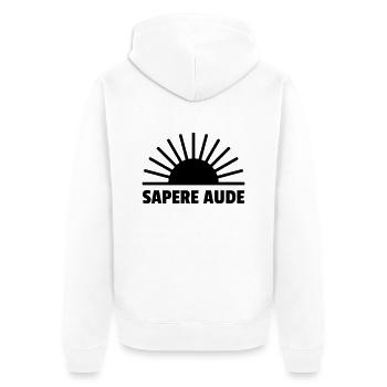 sapere aude - latein - Unisex Premium Bio Zip Hoodie - Weiß - Hinten - Thijin (182cm)