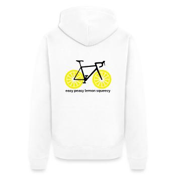 Easy peasy lemon squeezy - Unisex Premium Bio Zip Hoodie - Weiß - Hinten - Thijin (182cm)