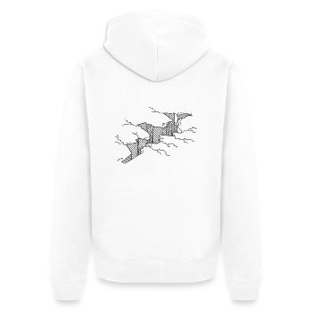 Crack in the floor black and white drawing - Unisex Premium Organic Zip Hoodie - white - Back - Thijin (182cm)