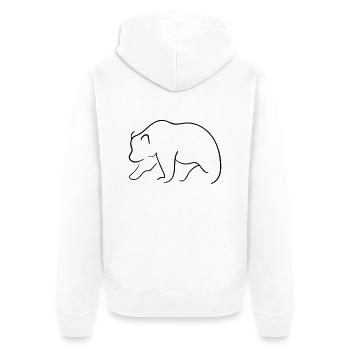 Bear Line Art - Wall Street Minimaliste - Veste à capuche bio Premium Unisexe - blanc - Dos - Thijin (182cm)