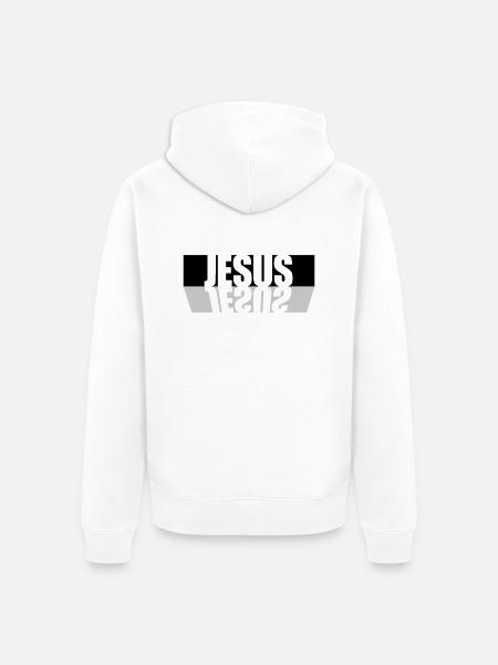 Reflection Beam Jesus - Unisex Premium Organic Zip Hoodie - white