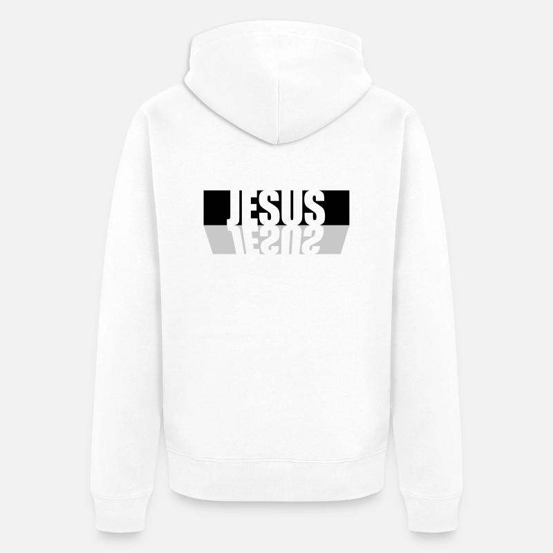 Faisceau de réflexion Jésus - Veste à capuche bio Premium Unisexe - blanc