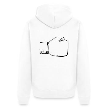 Boxen Boxhandschuhe Boxer Kampfsport Kämpfer - Unisex Premium Bio Zip Hoodie - Weiß - Hinten - Thijin (182cm)