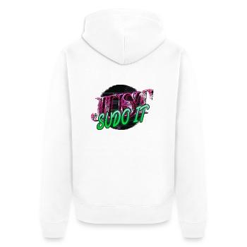 étudiant idée cadeau informatique langue père - Veste à capuche bio Premium Unisexe - blanc - Dos - Thijin (182cm)