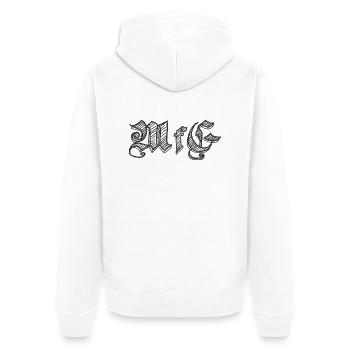 Mit freundlichen Grüßen - Unisex Premium Bio Zip Hoodie - Weiß - Hinten - Thijin (182cm)