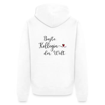 Beste Kollegin der Welt - Unisex Premium Bio Zip Hoodie - Weiß - Hinten - Thijin (182cm)