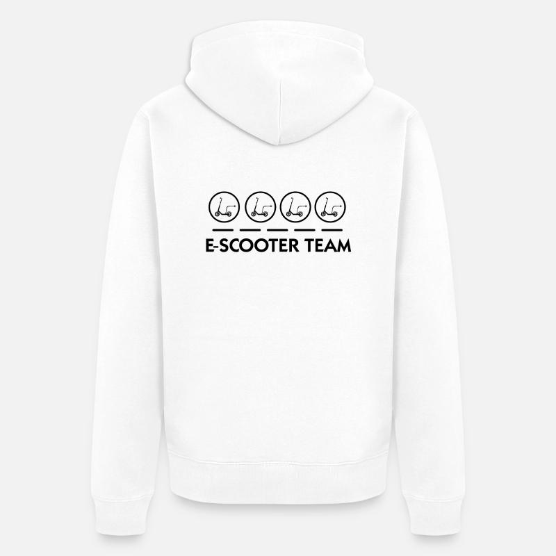E-Scooter E-Roller Scooter - Unisex Premium Bio Zip Hoodie - Weiß