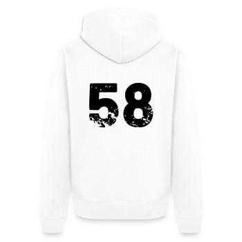 58 - Unisex Premium Organic Zip Hoodie - white - Back - Thijin (182cm)