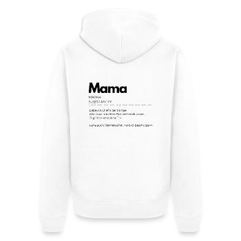 Definition Mama - Unisex Premium Bio Zip Hoodie - Weiß - Hinten - Thijin (182cm)