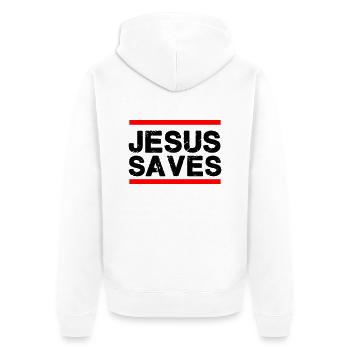 Jésus sauve - Veste à capuche bio Premium Unisexe - blanc - Dos - Thijin (182cm)