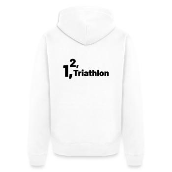 1 2 Triathlon - Veste à capuche bio Premium Unisexe - blanc - Dos - Thijin (182cm)