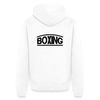 Boxing Boxes - Unisex Premium Organic Zip Hoodie - white - Back - Thijin (182cm)