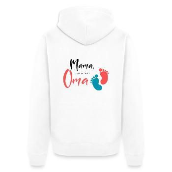 Mom, you're going to be a grandma - Unisex Premium Organic Zip Hoodie - white - Back - Thijin (182cm)