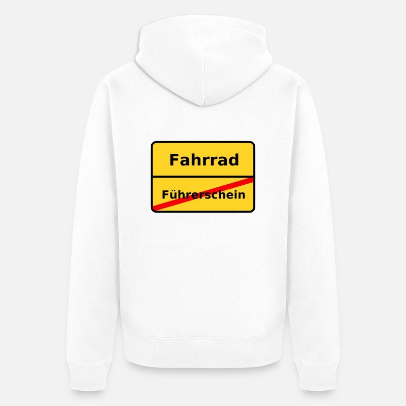 Fahrrad - Unisex Premium Bio Zip Hoodie - Weiß