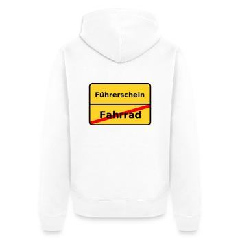 Driving license - Unisex Premium Organic Zip Hoodie - white - Back - Thijin (182cm)