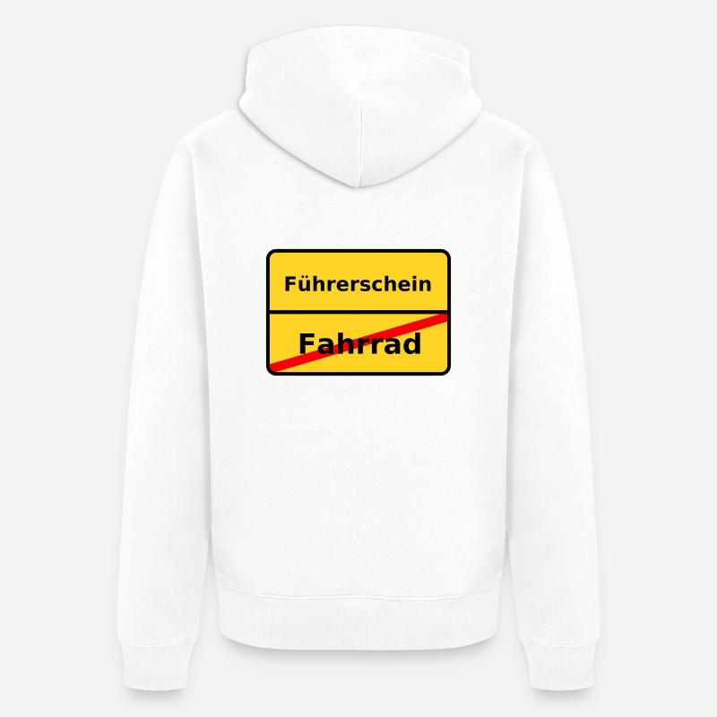 Führerschein - Unisex Premium Bio Zip Hoodie - Weiß