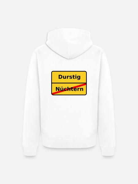 Durstig - Unisex Premium Bio Zip Hoodie - Weiß