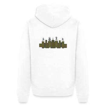 Rock Skyline Musik Konzert Tour - Unisex Premium Bio Zip Hoodie - Weiß - Hinten - Thijin (182cm)