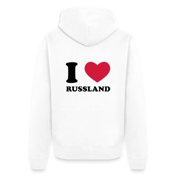 Russland - Unisex Premium Bio Zip Hoodie - Weiß - Hinten - Thijin (182cm)