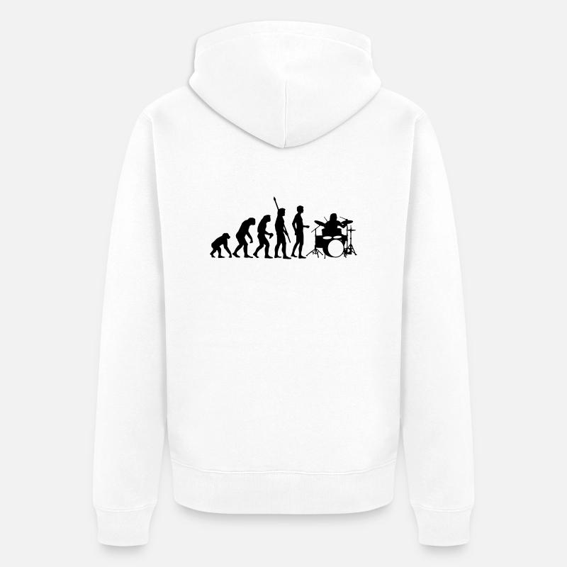 evolution_drummer_b_1c - Unisex Premium Organic Zip Hoodie - white