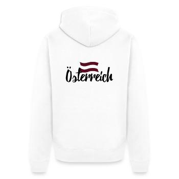 Austria - Unisex Premium Bio Zip Hoodie - Weiß - Hinten - Thijin (182cm)