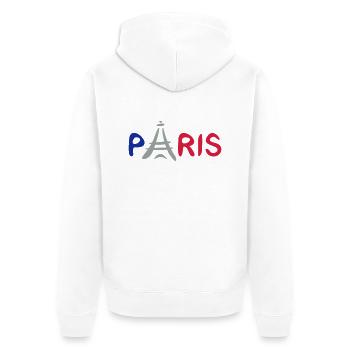 Paris - Unisex Premium Bio Zip Hoodie - Weiß - Hinten - Thijin (182cm)