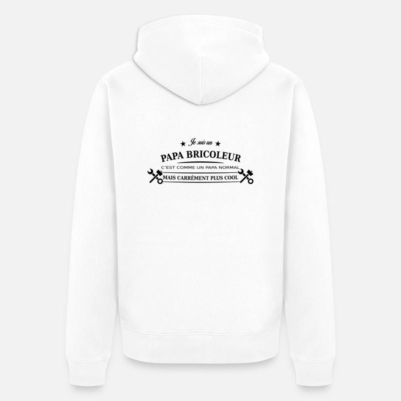 papa bricoleur - Veste à capuche bio Premium Unisexe - blanc
