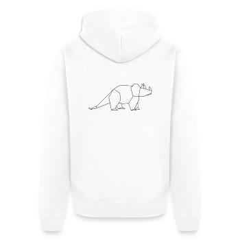 tricertops outline - Unisex Premium Bio Zip Hoodie - Weiß - Hinten - Thijin (182cm)
