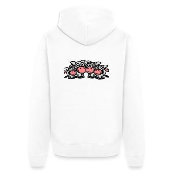 cow_family_with_two_girls_3c - Unisex Premium Organic Zip Hoodie - white - Back - Thijin (182cm)